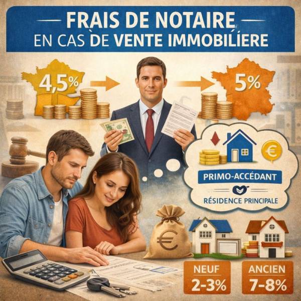 Frais de notaire lors d’une vente immobilière Ce qui change avec la hausse des droits départementaux (4,5 % → 5 %) et les cas de taux réduit